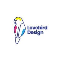Lovebird-Linien Kunst abstraktes Logo-Design vektor