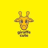 söt ansikte giraff logotyp design vektor