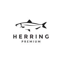 minimalistisches Heringsfisch-Logo-Design vektor