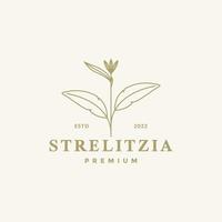 Ästhetisches Blumen-Strelitzia-Logo-Design vektor