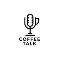Trinkglas mit Mikrofon-Podcast-Logo-Design vektor