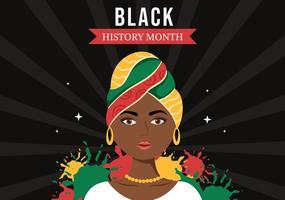 svart historia månad mall hand dragen tecknad serie platt bakgrund illustration av afrikansk amerikan Semester till främja lämplig för affisch design vektor