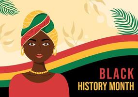 schwarze geschichtsmonatsvorlage handgezeichnete flache hintergrundillustration der karikatur des afroamerikanischen feiertags zur förderung geeignet für plakatdesign vektor