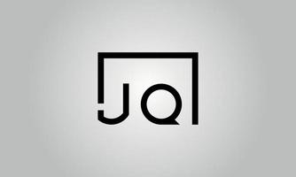 Buchstabe jq Logo-Design. jq-Logo mit quadratischer Form in schwarzen Farben Vektor kostenlose Vektorvorlage.