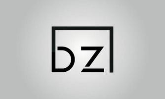 brev dz logotyp design. dz logotyp med fyrkant form i svart färger vektor fri vektor mall.