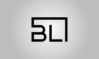 brev bl logotyp design. bl logotyp med fyrkant form i svart färger vektor fri vektor mall.