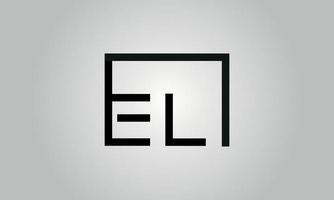 brev el logotyp design. el logotyp med fyrkant form i svart färger vektor fri vektor mall.