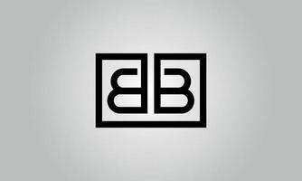 brev bb logotyp design. bb logotyp med fyrkant form i svart färger vektor fri vektor mall.