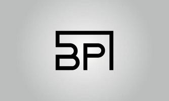 brev bp logotyp design. bp logotyp med fyrkant form i svart färger vektor fri vektor mall.