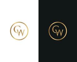 cw-Logo-Design-Vektor kostenlose Vektorvorlage vektor