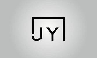 Buchstabe jy Logo-Design. jy-Logo mit quadratischer Form in schwarzen Farben Vektor kostenlose Vektorvorlage.