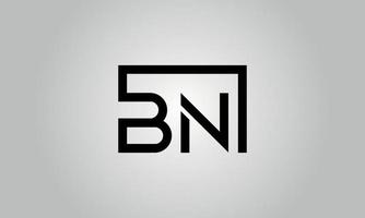 Buchstabe bn-Logo-Design. bn-Logo mit quadratischer Form in schwarzen Farben Vektor kostenlose Vektorvorlage.