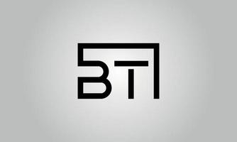 Buchstabe bt-Logo-Design. bt-Logo mit quadratischer Form in schwarzen Farben Vektor kostenlose Vektorvorlage.