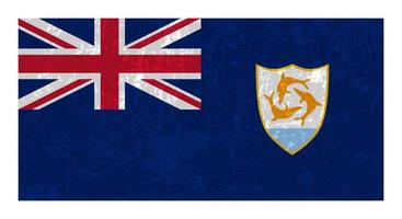 anguilla grunge flagga, officiell färger och andel. vektor illustration.