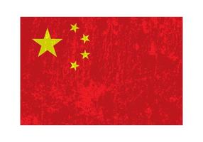 China-Grunge-Flagge, offizielle Farben und Proportionen. Vektor-Illustration. vektor