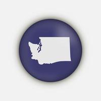 Washington State Map Kreis mit langem Schatten vektor