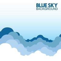 blå himmel med moln bakgrund vektor illustration design.