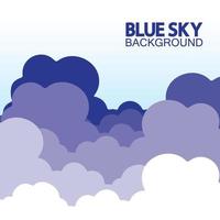 blauer Himmel mit Wolkenhintergrundvektor-Illustrationsdesign. vektor