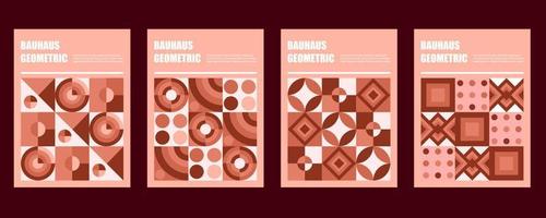 abstrakt bauhaus geometrisk mönster bakgrund vektor cirkel