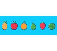 en samling av flera typer av frukt vektor