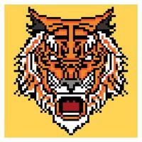 tiger ansikte pixel konst vektor