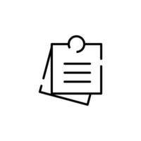 notizen, notizblock, notizbuch, memo, tagebuch, papier gepunktete linie symbol vektor illustration logo vorlage. für viele Zwecke geeignet.