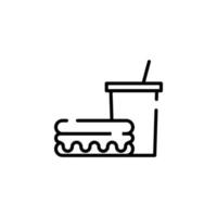 Restaurant, Essen, Küche gepunktete Linie Symbol Vektor Illustration Logo Vorlage. für viele Zwecke geeignet.