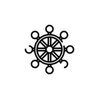 Ruder, Nautik, Schiff, Boot gepunktete Linie Symbol Vektor Illustration Logo Vorlage. für viele Zwecke geeignet.