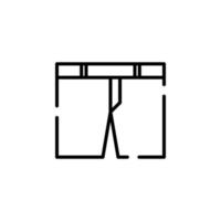 Shorts, lässig, Hose gepunktete Linie Symbol Vektor Illustration Logo Vorlage. für viele Zwecke geeignet.