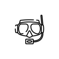 dykning mask, snorkel, badkläder, snorkling prickad linje ikon vektor illustration logotyp mall. lämplig för många syften.