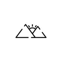 berg, hügel, berg, spitze, gepunktete linie, symbol, vektor, abbildung, logo, schablone. für viele Zwecke geeignet. vektor