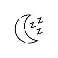 Schlaf, Nickerchen, Nacht gepunktete Linie Symbol Vektor Illustration Logo Vorlage. für viele Zwecke geeignet.