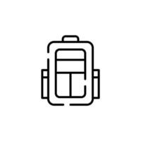 Rucksack, Schule, Rucksack, Rucksack gepunktete Linie Symbol Vektor Illustration Logo Vorlage. für viele Zwecke geeignet.