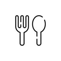 restaurang, mat, kök prickad linje ikon vektor illustration logotyp mall. lämplig för många syften.