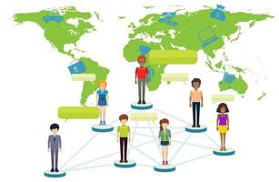 infographic med människor på världskartan vektor