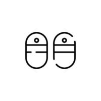 Sandale, Schuhe, Pantoffel gepunktete Linie Symbol Vektor Illustration Logo Vorlage. für viele Zwecke geeignet.