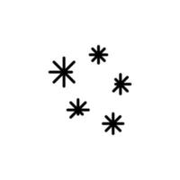 Winter, Schneefall, Schnee, Schneeflocke gepunktete Linie Symbol Vektor Illustration Logo Vorlage. für viele Zwecke geeignet.