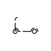 Roller, Tretroller gepunktete Linie Symbol Vektor Illustration Logo Vorlage. für viele Zwecke geeignet.