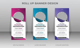 abstrakte Corporate Business Rollup Stand Banner oder Standee Business x Roll Up Banner Designvorlage vektor