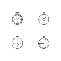 monochrome elemente perfekt für werbung, geschäfte, design usw. editierbarer strich. Vektorlinien-Icon-Set mit Symbolen verschiedener Timer vektor