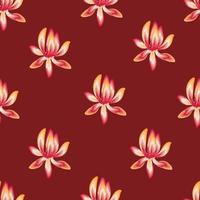 abstraktes tropisches Blumenhintergrund-Vektordesign mit bunten Blumenelementen auf rotem Hintergrund. bunte stilvolle blumen. Blumenhintergrund. exotische Tropen. Sommerdesign. Blumentapete. Herbst vektor
