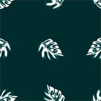 tropisk mönster med abstrakt monstera löv på mörk bakgrund. hawaiian stil. sömlös mönster med blå enfärgad löv. exotisk tropisk. sommar design. modern textur. dekorativ. falla vektor