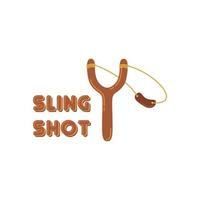 Slingshot-Vektor für Kinderspielzeug-Logo vektor
