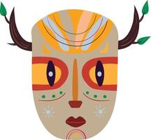 Kunstafrikanische Maske mit Ästen auf dem Kopf vektor