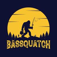 bassquatch - storfot fiske vektor design, t skjorta design