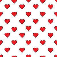 röd hjärta form med översikt på vit Färg bakgrund. sömlös mönster design mall. lämplig för bröllop eller valentine händelse. vektor illustration