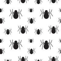 svart Spindel textur på vit Färg bakgrund. sömlös mönster design mall. eps 10 vektor illustration