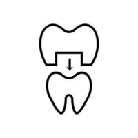 yrke och ockupation begrepp. modern översikt tecken dragen i platt stil. redigerbar stroke. vektor svartvit isolerat linje ikon av dental fyllning eller implantera