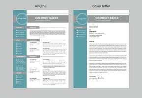 minimalistisk återuppta CV mall och omslag brev uppsättning vektor
