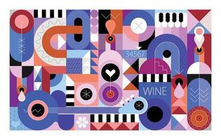 vin och musik vektor illustration